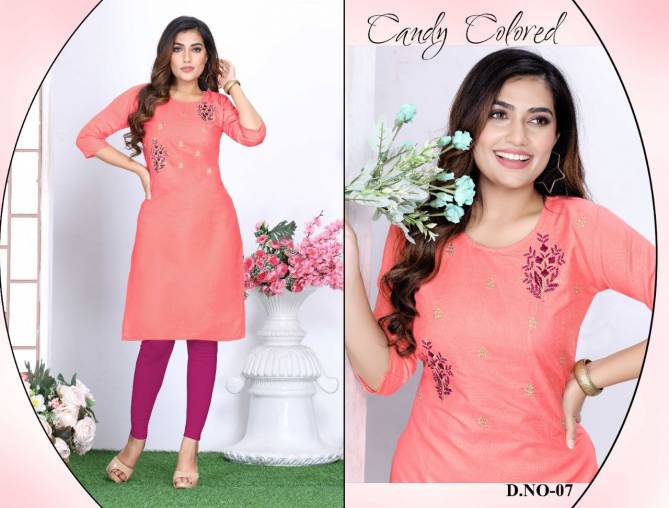 Riyaa Charmi Cotton Printed Regular Wear Designer Kurti Collection